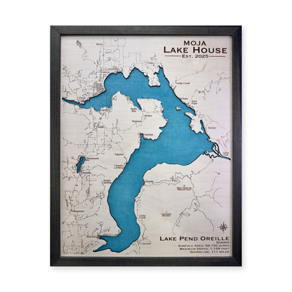 Pend Moja wood map — single layer, white background