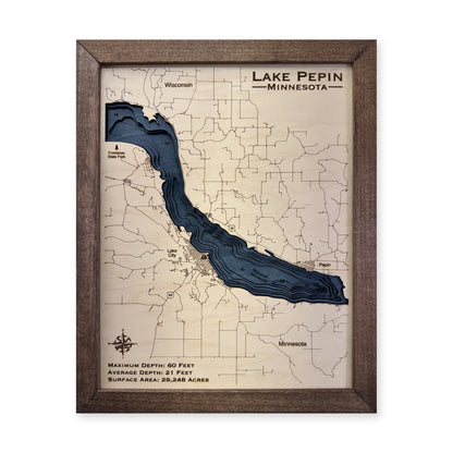 Pepin Walnut wood map — multilayer, white background