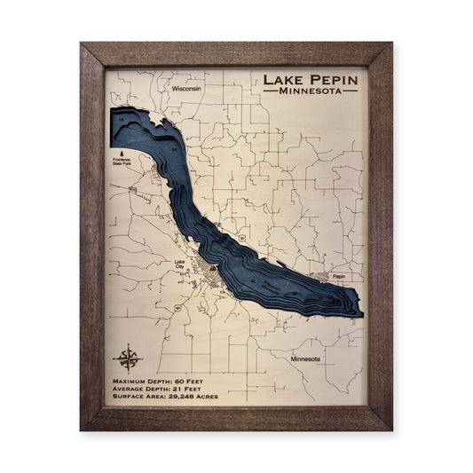 Pepin Walnut wood map — multilayer, white background