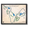 Golf course map of Pete Dye Golf Club in Bridgeport, West Virginia, framed on a white background.