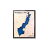 Petenwell Lake, Wisconsin, 3D water map on a white background. 