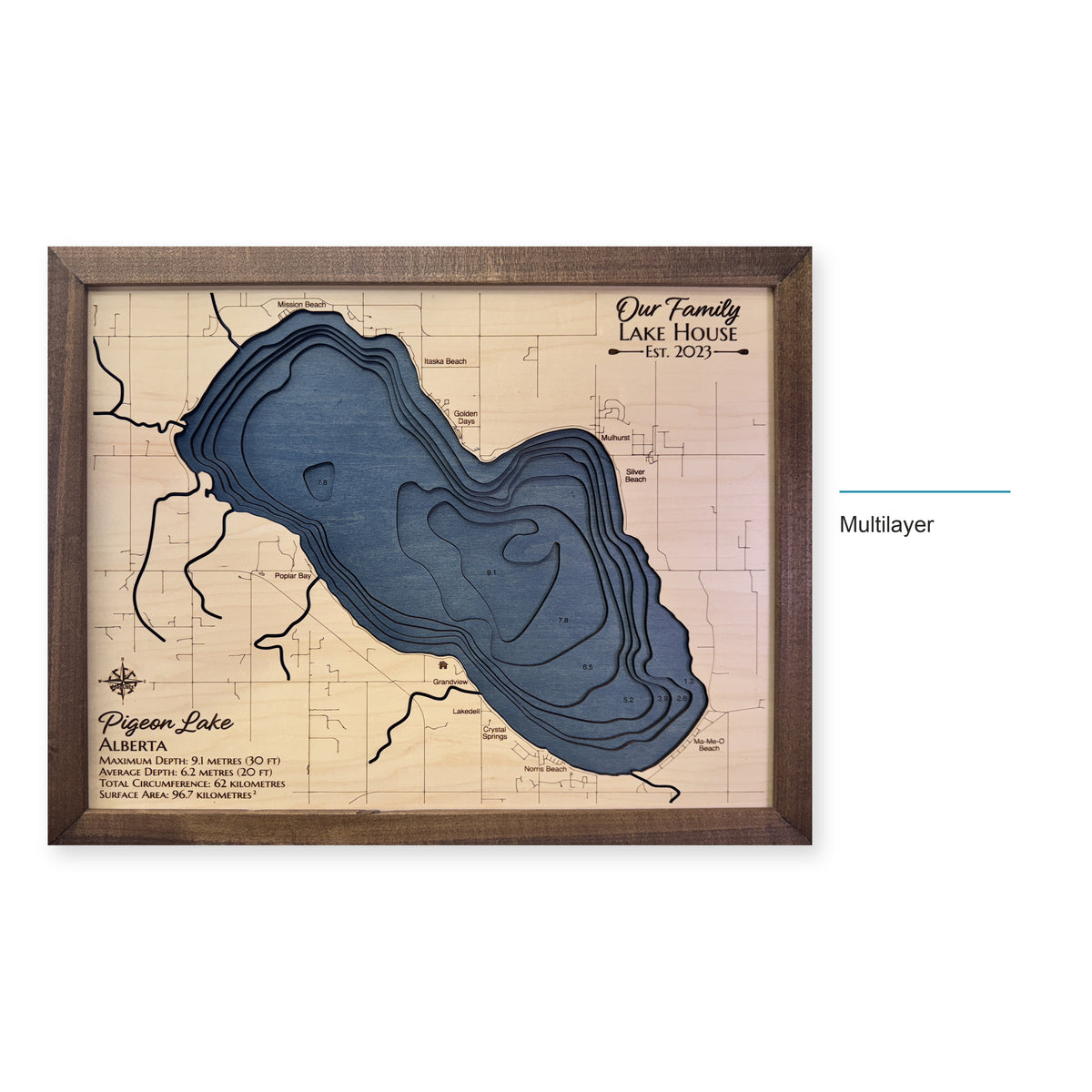 Pigeon Alberta Family wood map — multilayer, layer option shown
