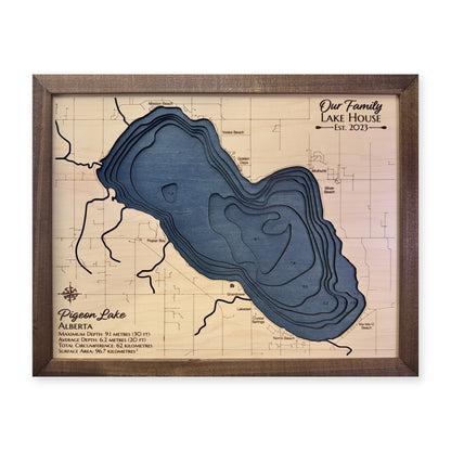 Pigeon Alberta Family wood map — multilayer, white background