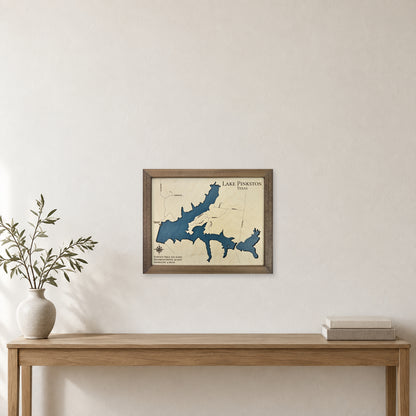 Pinkston Lake wood map — single layer, staged room mockup