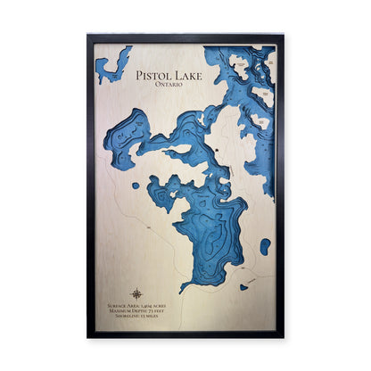 Pistol Hunt wood map — multilayer, white background