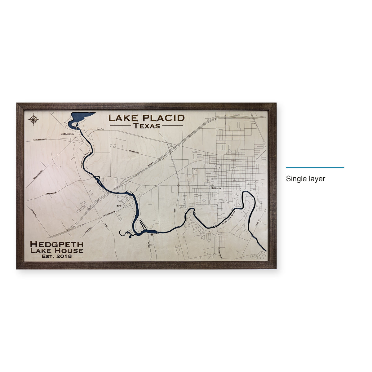 Placid Hedgpeth wood map — single layer, layer option shown