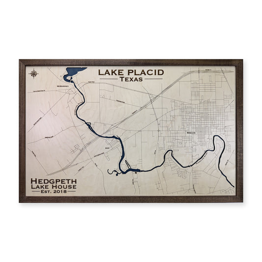 Placid Hedgpeth wood map — single layer, white background