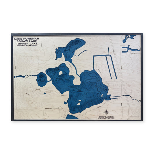 Ponemah Chain wood map — multilayer, white background