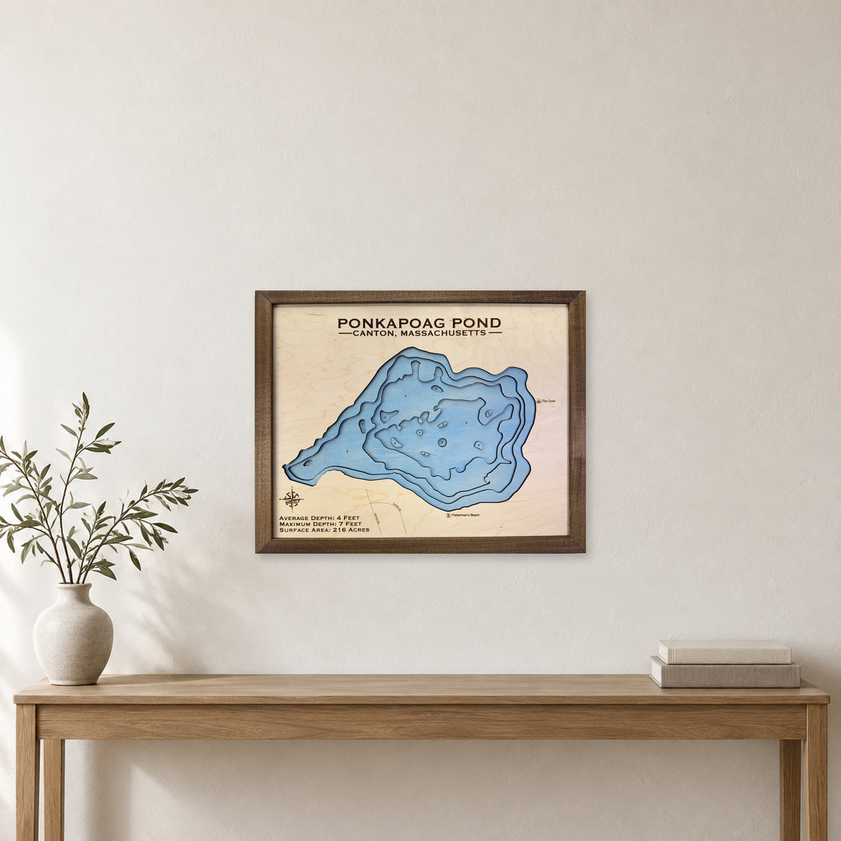 Ponkapoag Spitzer wood map — multilayer, staged room mockup