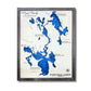 Custom Portage Lakes map with personalized family name. 