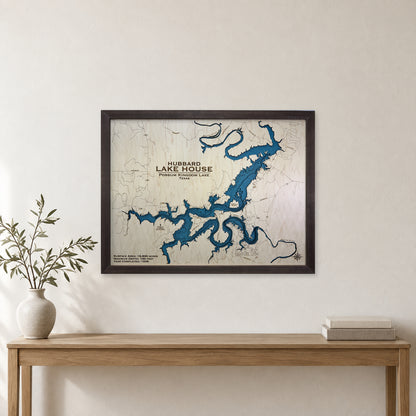 Possum Kingdom Hubbard wood map — multilayer, staged room mockup
