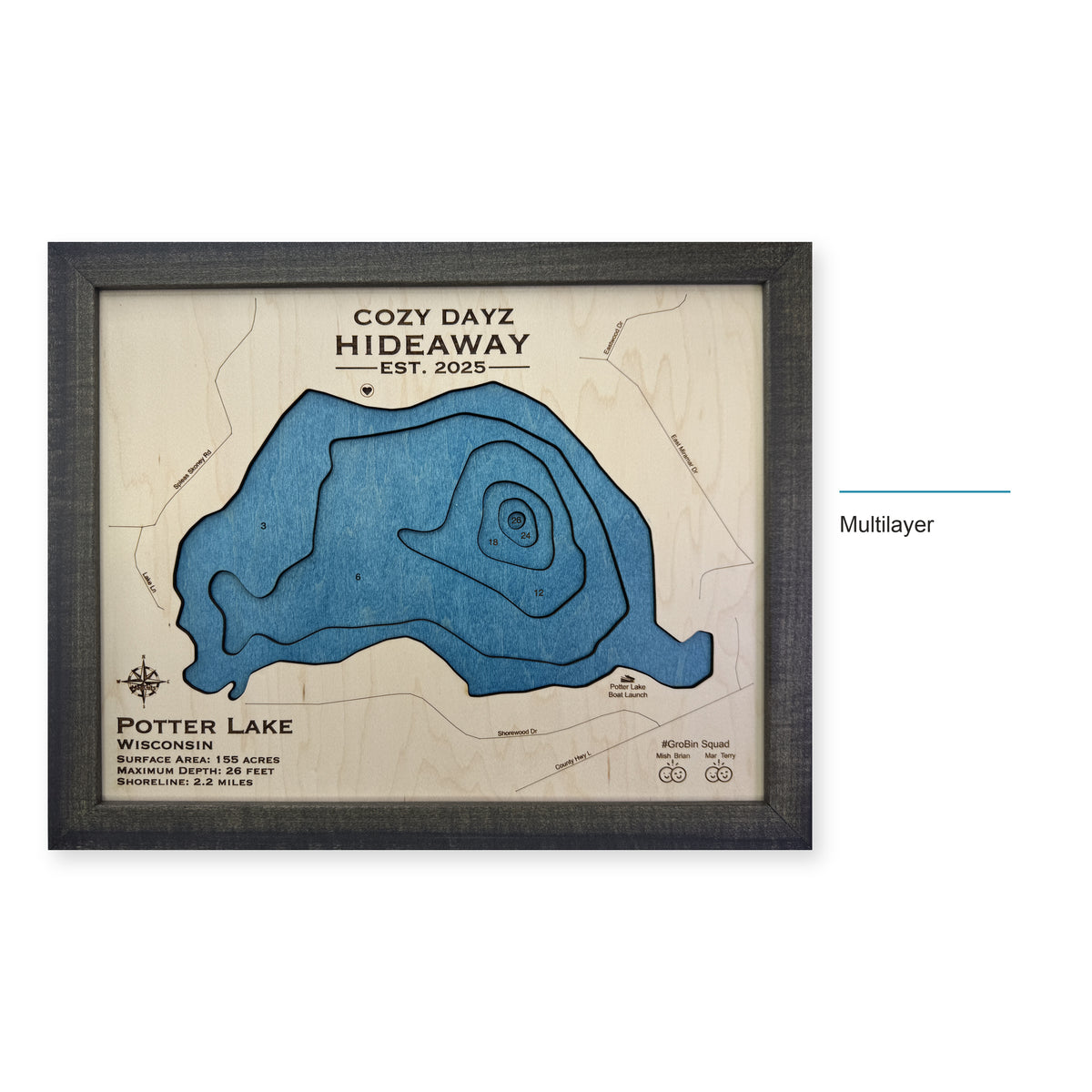 Potter Cozy Dayz wood map — multilayer, layer option shown
