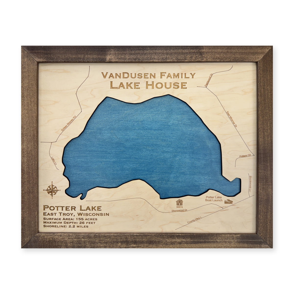 Potter Vandusen wood map — single layer, white background