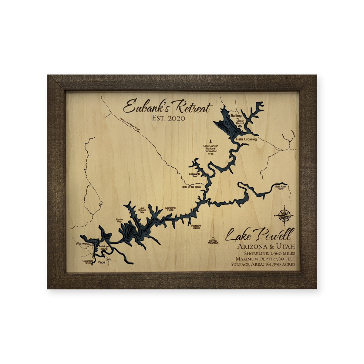 Powell Eubank wood map — multilayer, white background