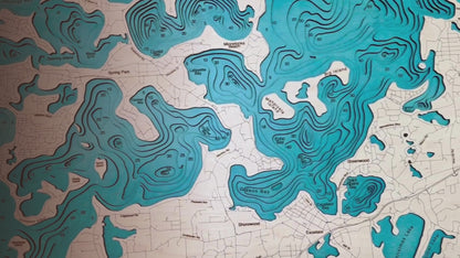 Torch Lake - Custom Wooden Map