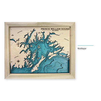 Prince William Sound wood map — multilayer, layer option shown