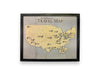 Professional Football Stadium Travel Map with football icons. 