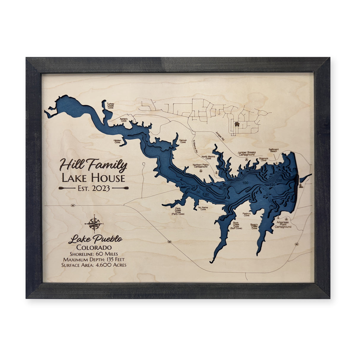 Pueblo Hill wood map — multilayer, white background