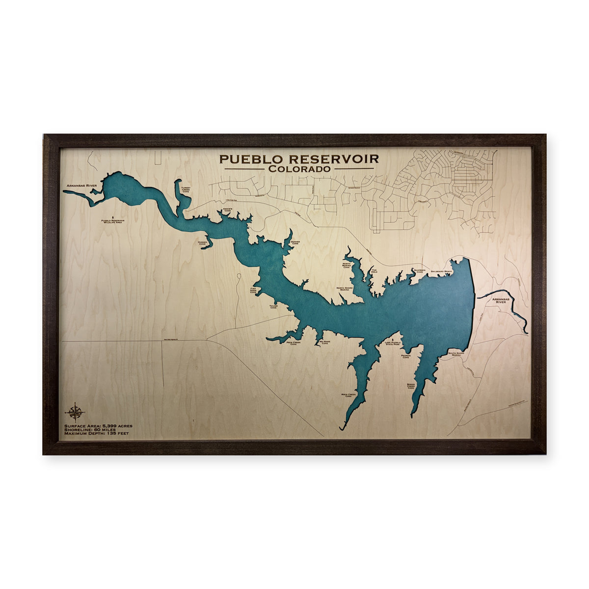 Pueblo Single wood map — single layer, white background