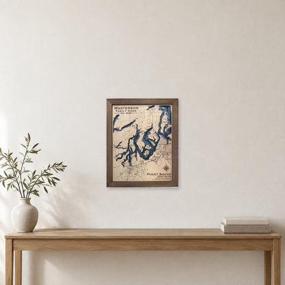 Puget Sound Wood Map — multilayer example, staged room mockup