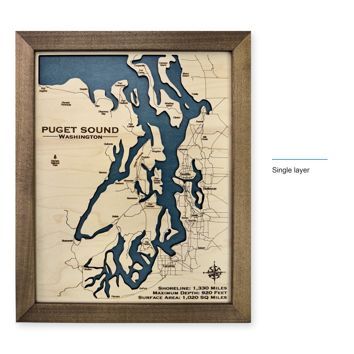 Puget Walnut Single wood map — single layer, layer option shown