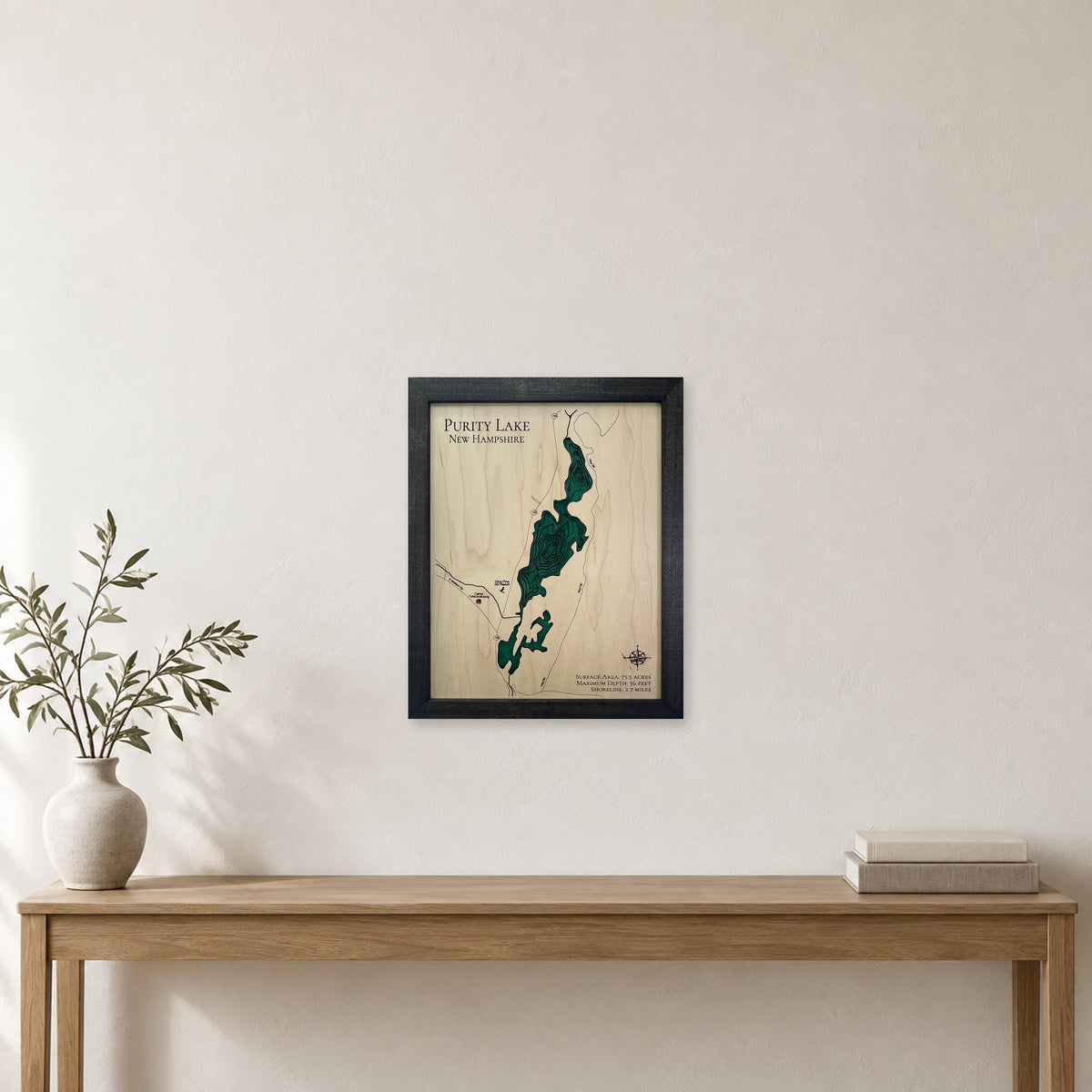 Purity Backfill wood map — multilayer, staged room mockup