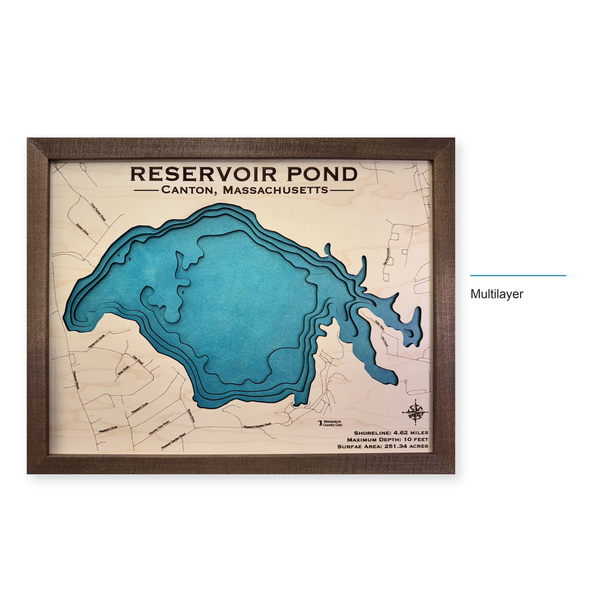 Reservoir Pond wood map — multilayer, layer option shown