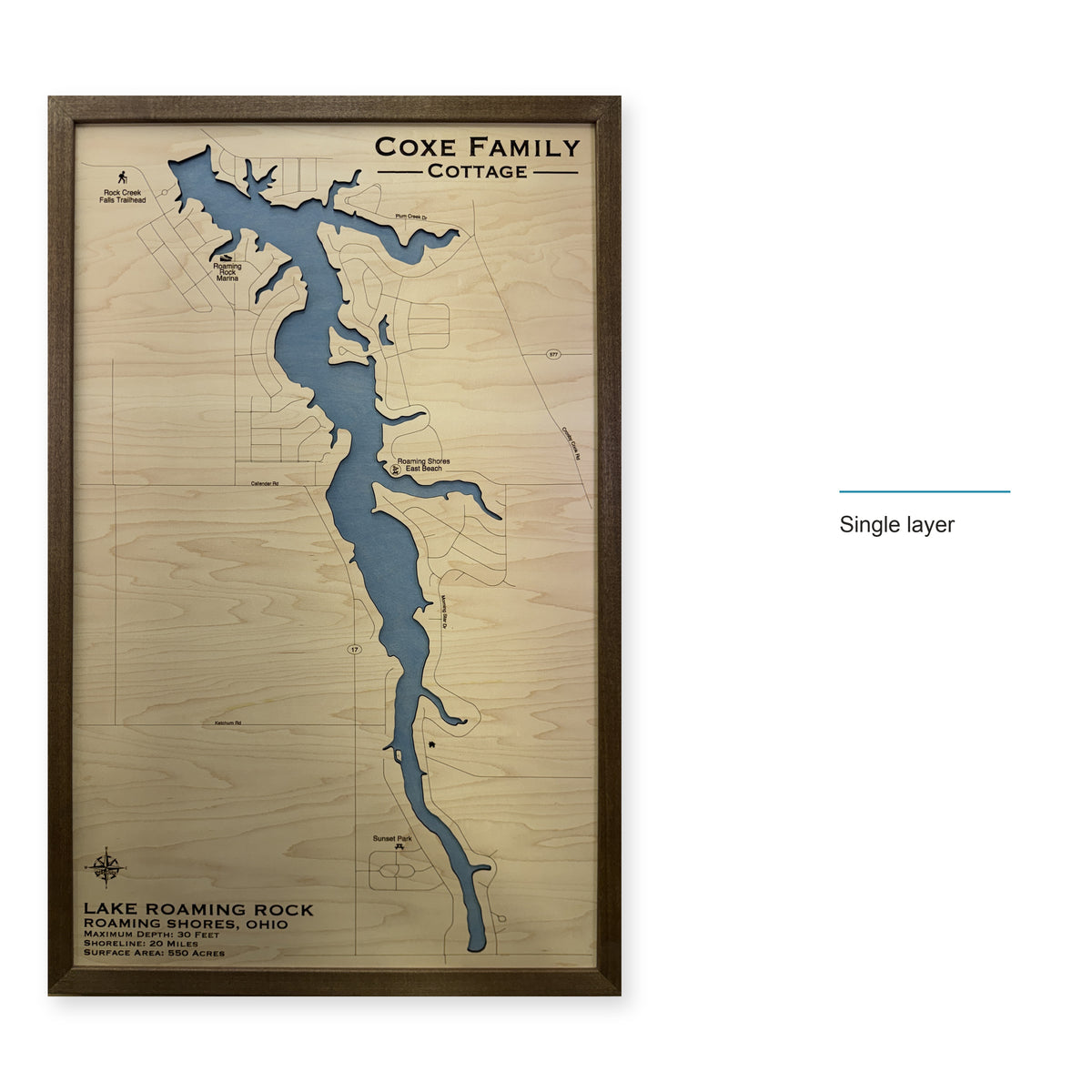 Roaming Rock Coxe wood map — single layer, layer option shown