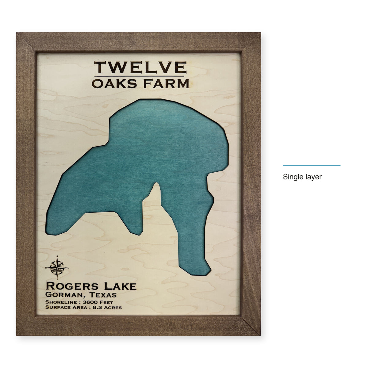 Rogers Lake Twelve Oaks wood map — single layer, layer option shown