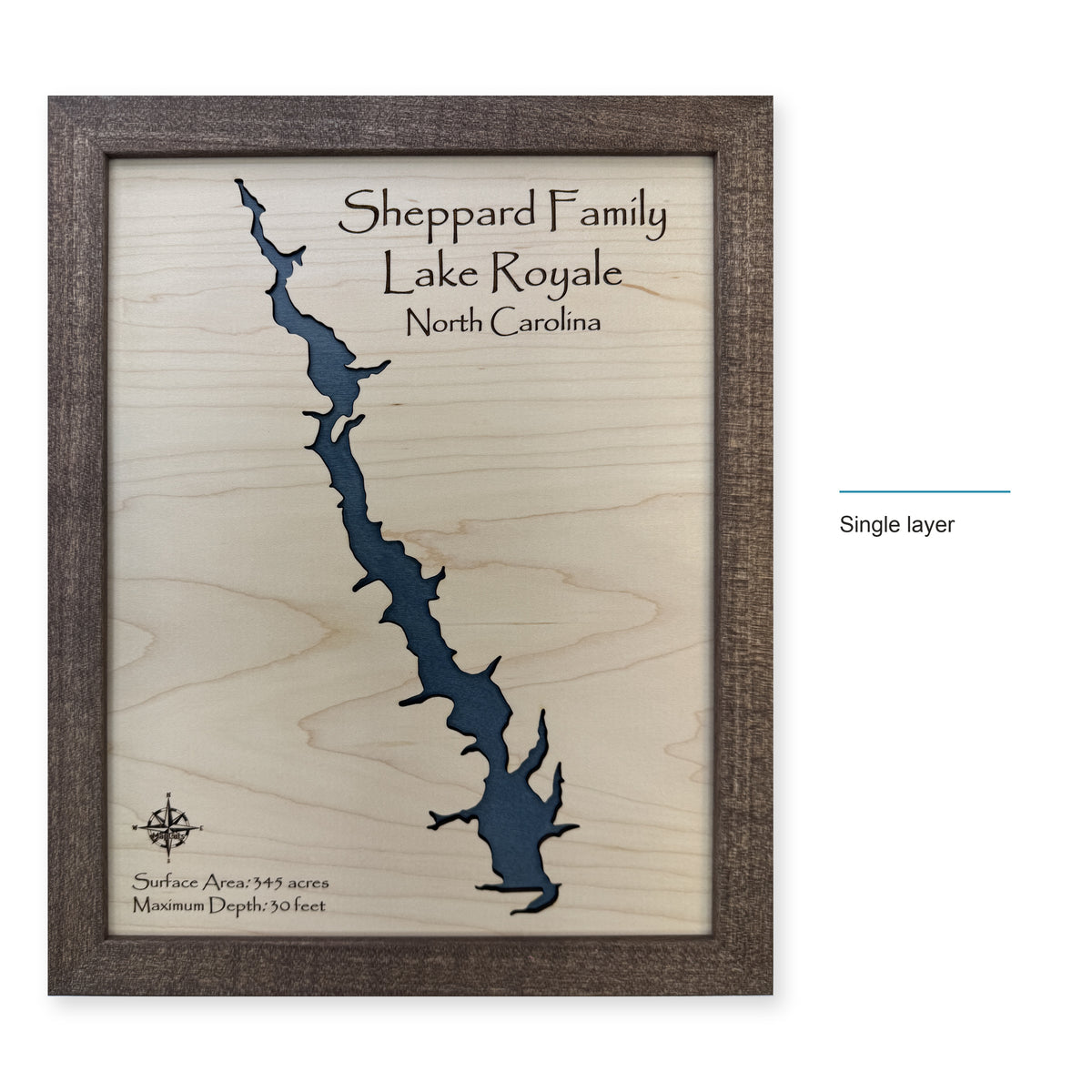 Royale Sheppard wood map — single layer, layer option shown