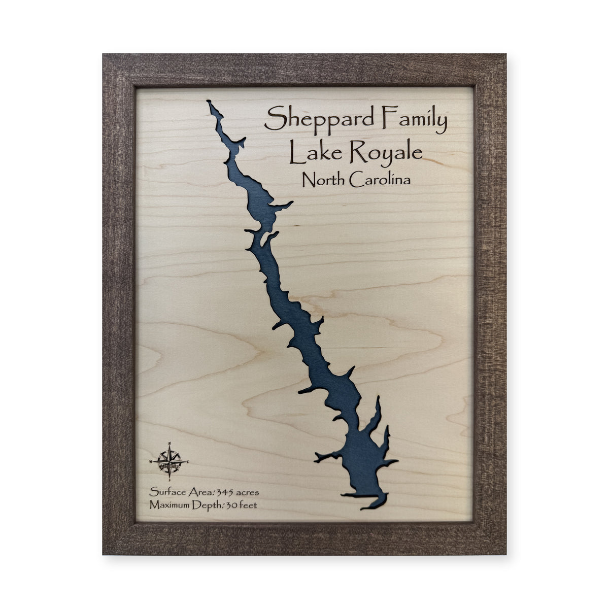 Royale Sheppard wood map — single layer, white background
