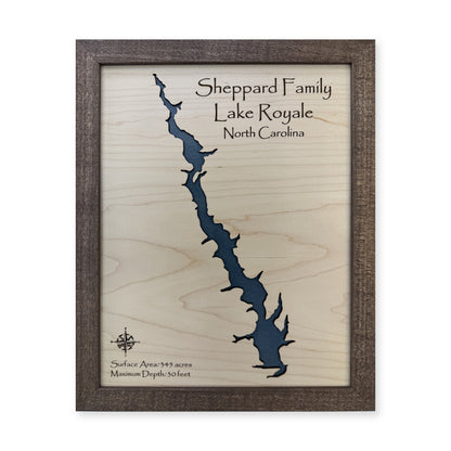 Royale Sheppard wood map — single layer, white background