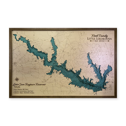 Sam Rayburn Neel wood map — multilayer, white background
