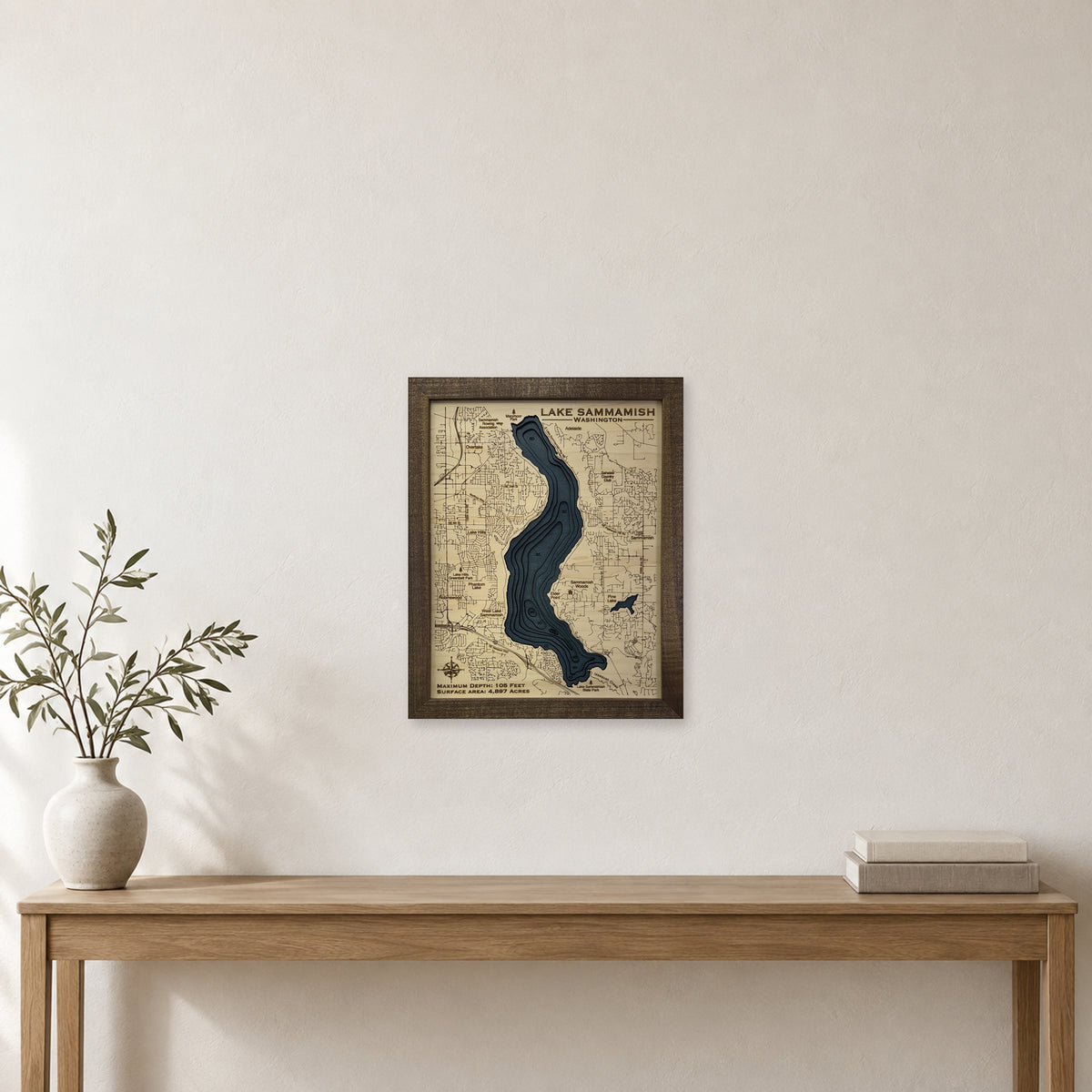 Sammamish Kayleigh wood map — multilayer, staged room mockup