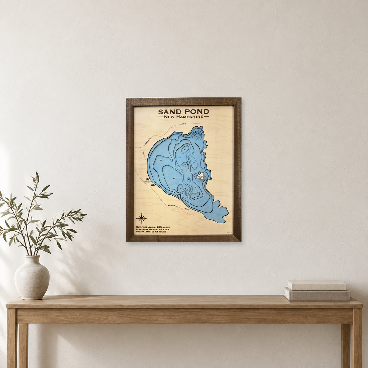 Sand Pond Multilayer wood map — multilayer, staged room mockup