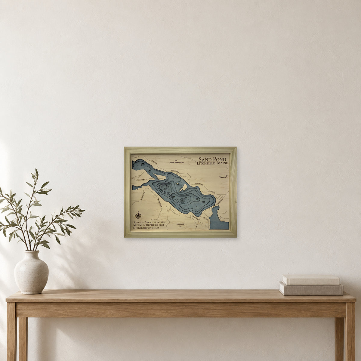 Sand Pond Nedwell wood map — multilayer, staged room mockup