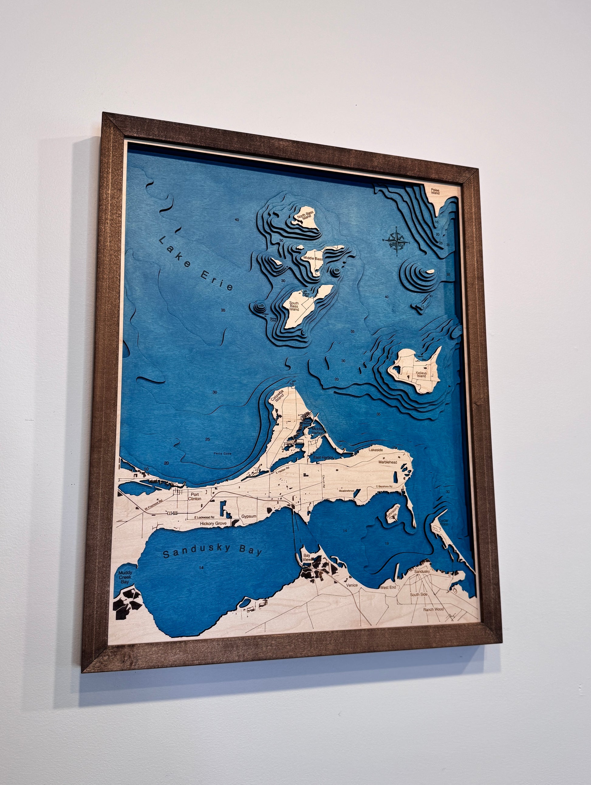Side view of Sandusky Bay Island Map.