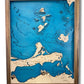A close up image of Sandusky Bay and Lake Erie Islands map.