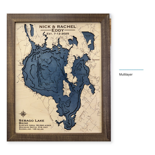 Sebago Lake, Wood Map — multilayer example, layer option shown