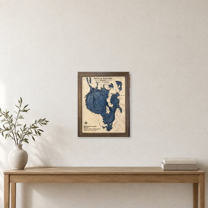 Sebago Lake, Wood Map — multilayer example, staged room mockup