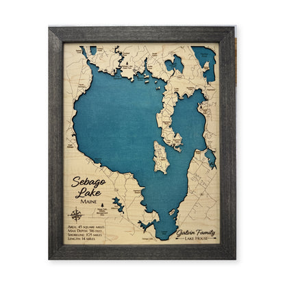 Sebago Gabrin wood map — single layer, white background