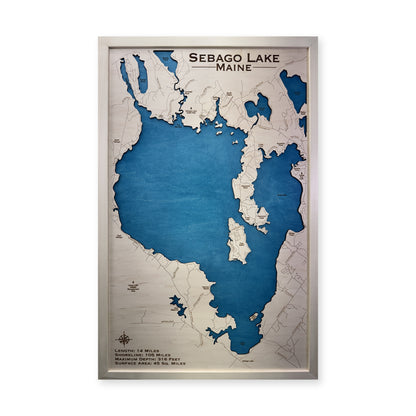 Sebago Natural Single wood map — single layer, white background