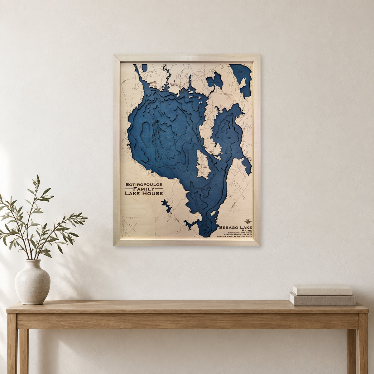Sebago Sotiropoulos wood map — multilayer, staged room mockup