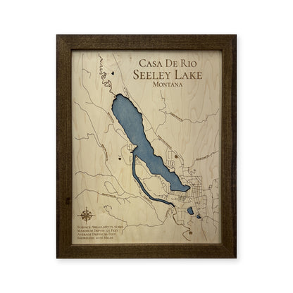 Seeley Lake Casa wood map — single layer, white background