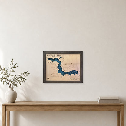 Seneca Ohio Charcoal wood map — multilayer, staged room mockup