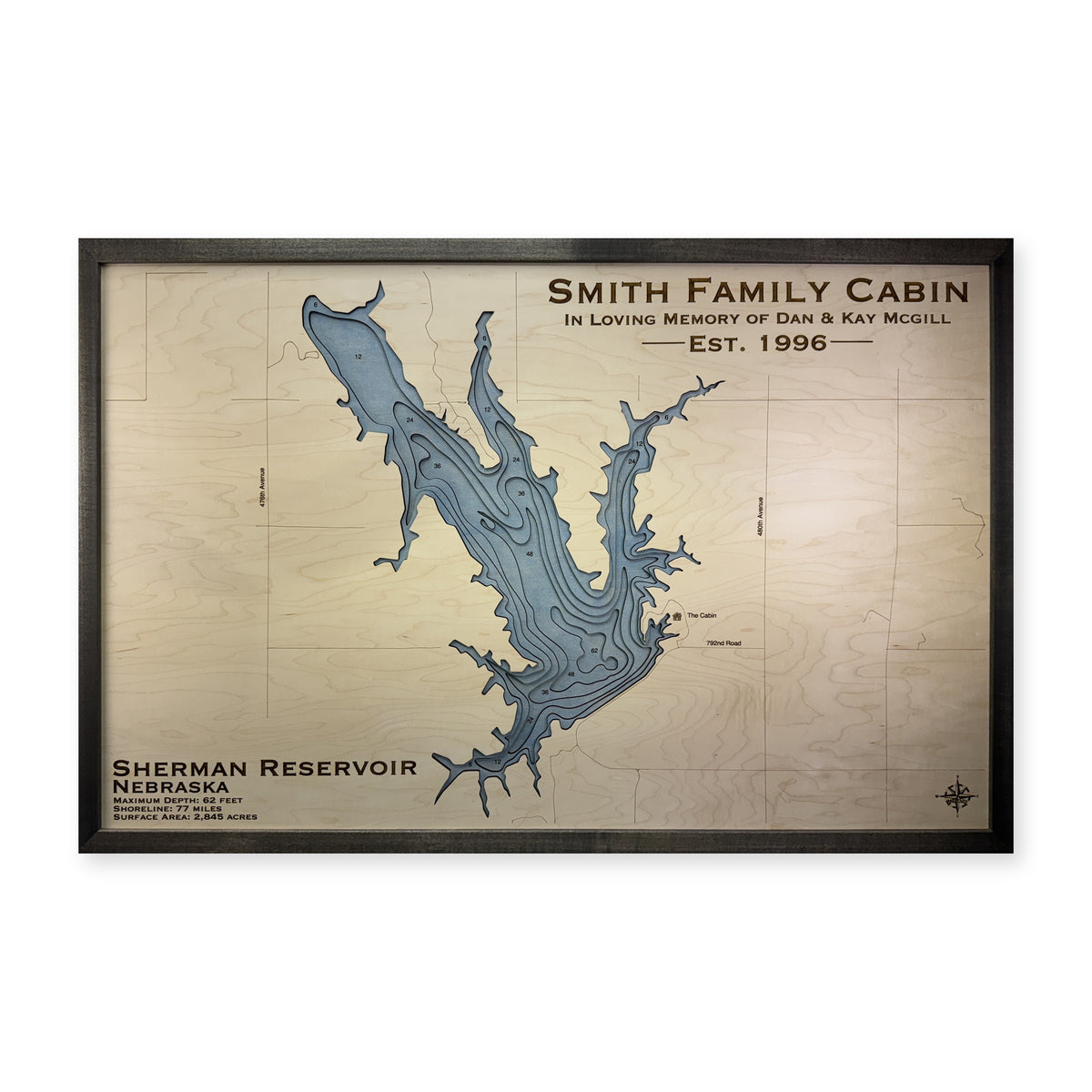 Sherman Smith wood map — multilayer, white background