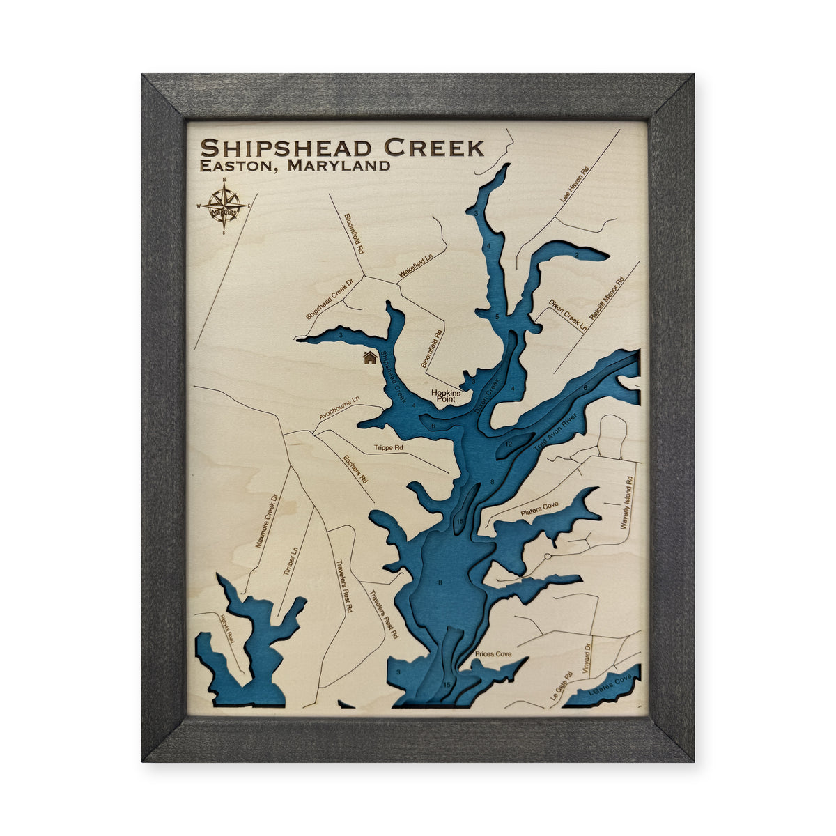 Shipshead Creek wood map — multilayer, white background