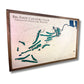 Sideview of a framed wooden golf map of Big Foot Country Club.