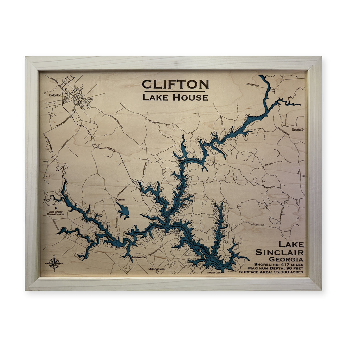 Sinclair Clifton wood map — multilayer, white background