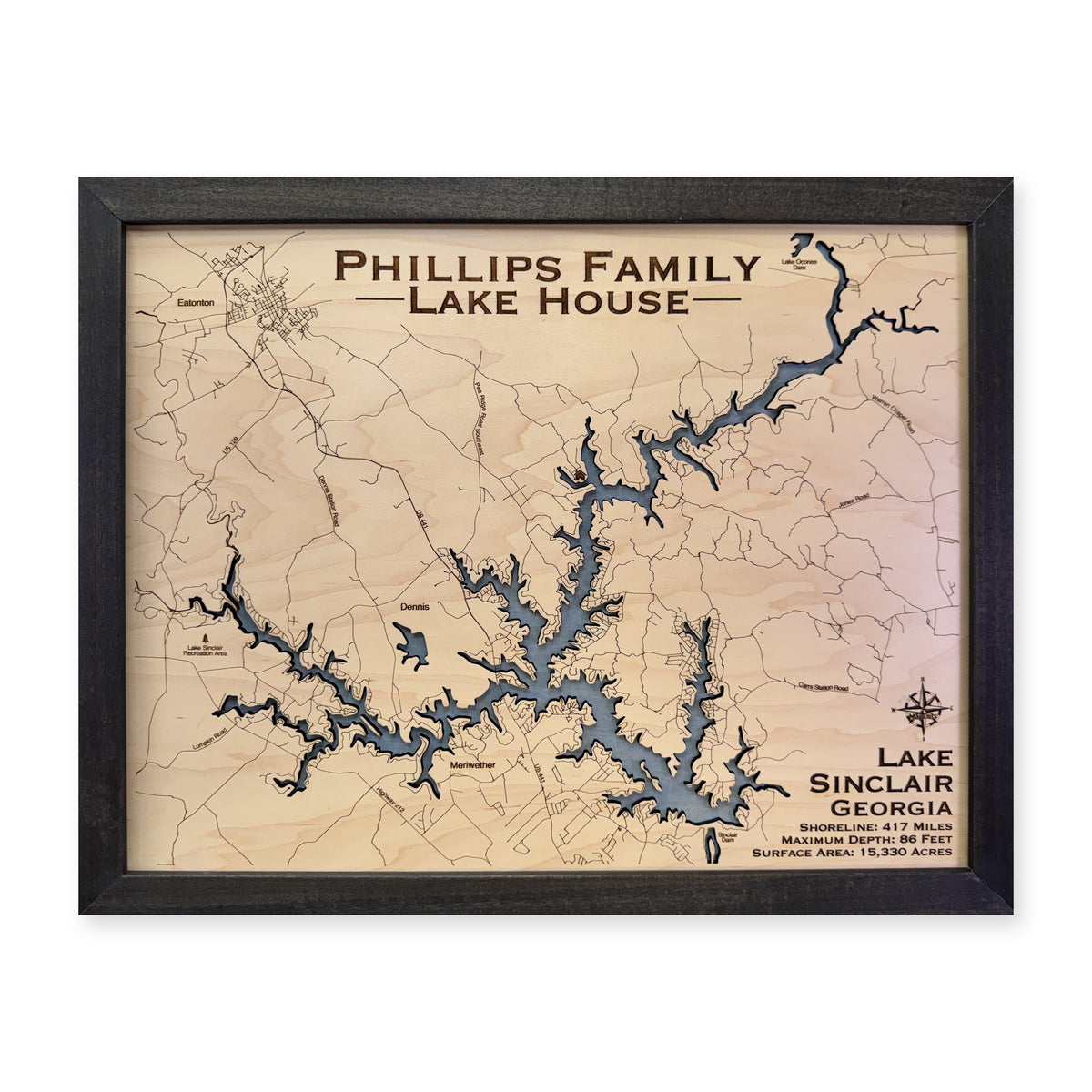 Sinclair Phillips wood map — single layer, white background